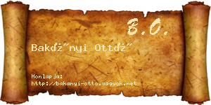 Bakányi Ottó névjegykártya